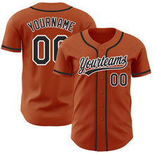 Load image into Gallery viewer, Custom Texas Orange Black-White Authentic Baseball Jersey
