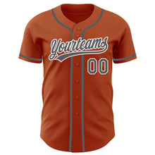 Laden Sie das Bild in den Galerie-Viewer, Custom Texas Orange Steel Gray-White Authentic Baseball Jersey
