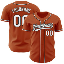 Laden Sie das Bild in den Galerie-Viewer, Custom Texas Orange White-Black Authentic Baseball Jersey
