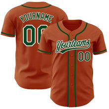 Load image into Gallery viewer, Custom Texas Orange Green-White Authentic Baseball Jersey
