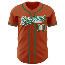 Laden Sie das Bild in den Galerie-Viewer, Custom Texas Orange Kelly Green-White Authentic Baseball Jersey
