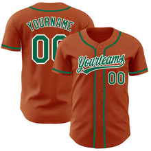 Laden Sie das Bild in den Galerie-Viewer, Custom Texas Orange Kelly Green-White Authentic Baseball Jersey
