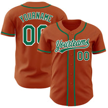 Load image into Gallery viewer, Custom Texas Orange Kelly Green-White Authentic Baseball Jersey
