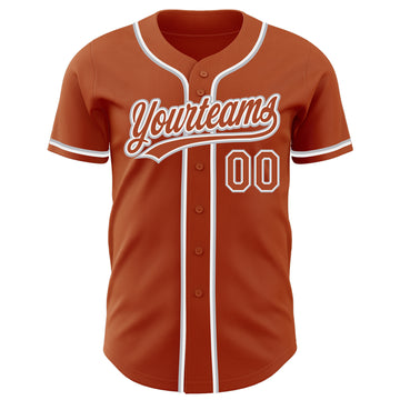 Custom Texas Orange White-Gray Authentic Baseball Jersey