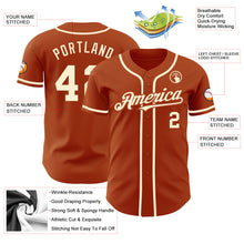 Load image into Gallery viewer, Custom Texas Orange Cream Authentic Baseball Jersey
