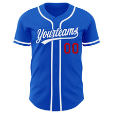Laden Sie das Bild in den Galerie-Viewer, Custom Thunder Blue White-Red Authentic Baseball Jersey
