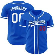 Laden Sie das Bild in den Galerie-Viewer, Custom Thunder Blue White-Red Authentic Baseball Jersey
