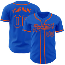 Загрузить изображение в средство просмотра галереи, Custom Thunder Blue Orange Authentic Baseball Jersey
