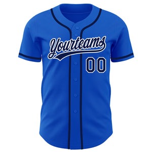 Custom Thunder Blue Navy-White Authentic Baseball Jersey