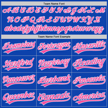 Laden Sie das Bild in den Galerie-Viewer, Custom Thunder Blue Pink-White Authentic Baseball Jersey
