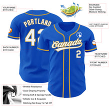 Load image into Gallery viewer, Custom Thunder Blue White-Old Gold Authentic Baseball Jersey
