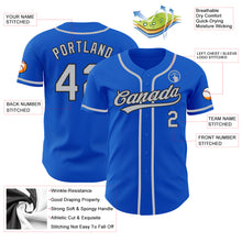Laden Sie das Bild in den Galerie-Viewer, Custom Thunder Blue Gray-Black Authentic Baseball Jersey
