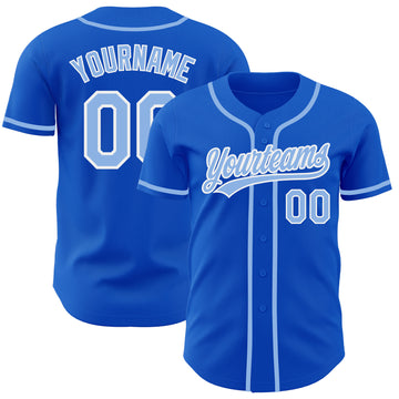 Custom Thunder Blue Light Blue-White Authentic Baseball Jersey