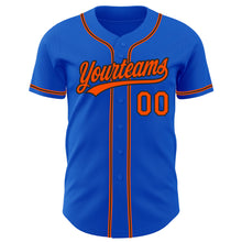 Laden Sie das Bild in den Galerie-Viewer, Custom Thunder Blue Orange-Black Authentic Baseball Jersey
