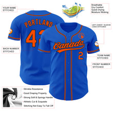 Laden Sie das Bild in den Galerie-Viewer, Custom Thunder Blue Orange-Black Authentic Baseball Jersey
