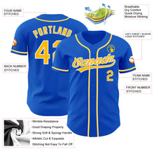 Laden Sie das Bild in den Galerie-Viewer, Custom Thunder Blue Gold-White Authentic Baseball Jersey
