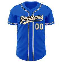 Load image into Gallery viewer, Custom Thunder Blue City Cream-Black Authentic Baseball Jersey
