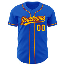 Laden Sie das Bild in den Galerie-Viewer, Custom Thunder Blue Yellow-Crimson Authentic Baseball Jersey
