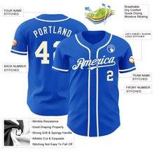Load image into Gallery viewer, Custom Thunder Blue Cream Authentic Baseball Jersey
