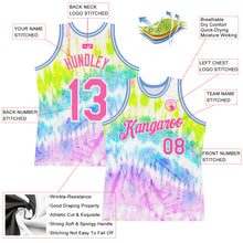 Laden Sie das Bild in den Galerie-Viewer, Custom Tie Dye Pink-White 3D Authentic Basketball Jersey
