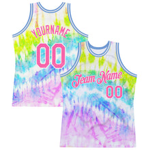 Load image into Gallery viewer, Custom Tie Dye Pink-White 3D Authentic Basketball Jersey
