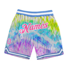 Charger l&#39;image dans la galerie, Custom Tie Dye Pink-White 3D Authentic Basketball Shorts
