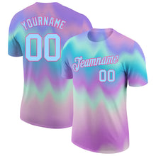 Load image into Gallery viewer, Custom Tie Dye Light Blue-Pink 3D Performance T-Shirt
