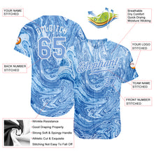 Laden Sie das Bild in den Galerie-Viewer, Custom Tie Dye Light Blue-White 3D Authentic Baseball Jersey
