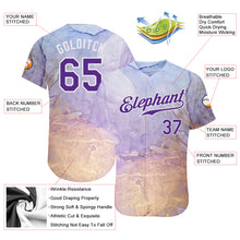 Laden Sie das Bild in den Galerie-Viewer, Custom Tie Dye Purple-White 3D Authentic Baseball Jersey
