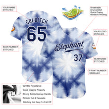 Laden Sie das Bild in den Galerie-Viewer, Custom Tie Dye Navy-White 3D Shibori Authentic Baseball Jersey
