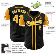 Laden Sie das Bild in den Galerie-Viewer, Custom Black Gold-White Authentic Two Tone Baseball Jersey
