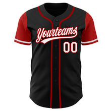 Laden Sie das Bild in den Galerie-Viewer, Custom Black White-Red Authentic Two Tone Baseball Jersey
