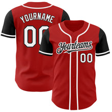 Laden Sie das Bild in den Galerie-Viewer, Custom Red White-Black Authentic Two Tone Baseball Jersey
