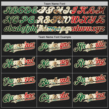 Laden Sie das Bild in den Galerie-Viewer, Custom Black Vintage Mexican Flag Kelly Green Red-City Cream Authentic Two Tone Baseball Jersey
