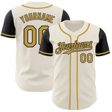 Laden Sie das Bild in den Galerie-Viewer, Custom Cream Old Gold-Black Authentic Two Tone Baseball Jersey
