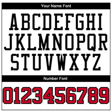 Load image into Gallery viewer, Custom White Red-Black Authentic Throwback Basketball Jersey
