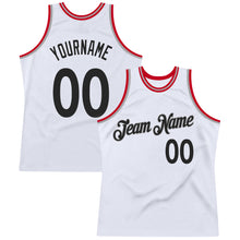Загрузить изображение в средство просмотра галереи, Custom White Black-Red Authentic Throwback Basketball Jersey
