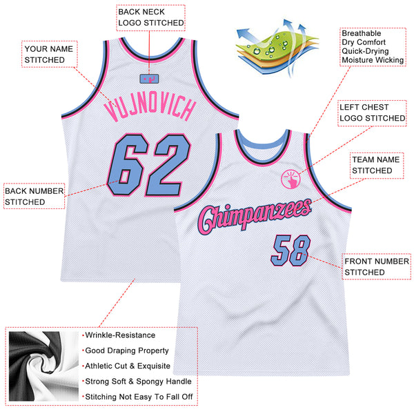 Pink PAN_Ther Swingman Basketball Jersey, Stitched Letters and Numbers