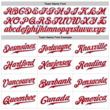 Load image into Gallery viewer, Custom White Red-Light Blue Authentic Baseball Jersey
