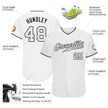 Laden Sie das Bild in den Galerie-Viewer, Custom White White-Black Authentic Baseball Jersey
