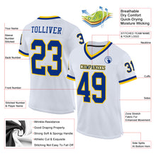 Laden Sie das Bild in den Galerie-Viewer, Custom White Royal-Gold Mesh Authentic Throwback Football Jersey
