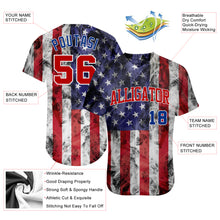 Laden Sie das Bild in den Galerie-Viewer, Custom White Red-Royal 3D American Flag Fashion Authentic Baseball Jersey
