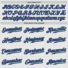 Load image into Gallery viewer, Custom White Kelly Green Pinstripe Purple-Pink Authentic Baseball Jersey
