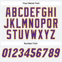 Laden Sie das Bild in den Galerie-Viewer, Custom White Purple-Gold Authentic Baseball Jersey
