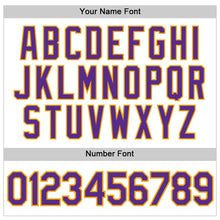 Load image into Gallery viewer, Custom White Purple-Gold Authentic Sleeveless Baseball Jersey
