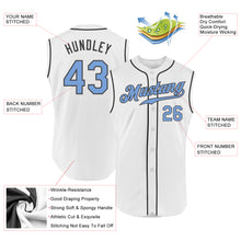 Load image into Gallery viewer, Custom White Light Blue-Steel Gray Authentic Sleeveless Baseball Jersey
