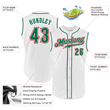 Charger l&#39;image dans la galerie, Custom White Kelly Green-Red Authentic Sleeveless Baseball Jersey
