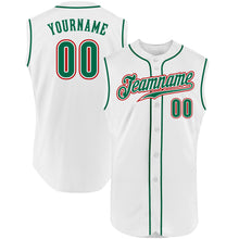 Charger l&#39;image dans la galerie, Custom White Kelly Green-Red Authentic Sleeveless Baseball Jersey
