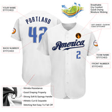 Laden Sie das Bild in den Galerie-Viewer, Custom White Blue-Navy Authentic Baseball Jersey
