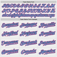 Load image into Gallery viewer, Custom White Pink-Light Blue Authentic Baseball Jersey
